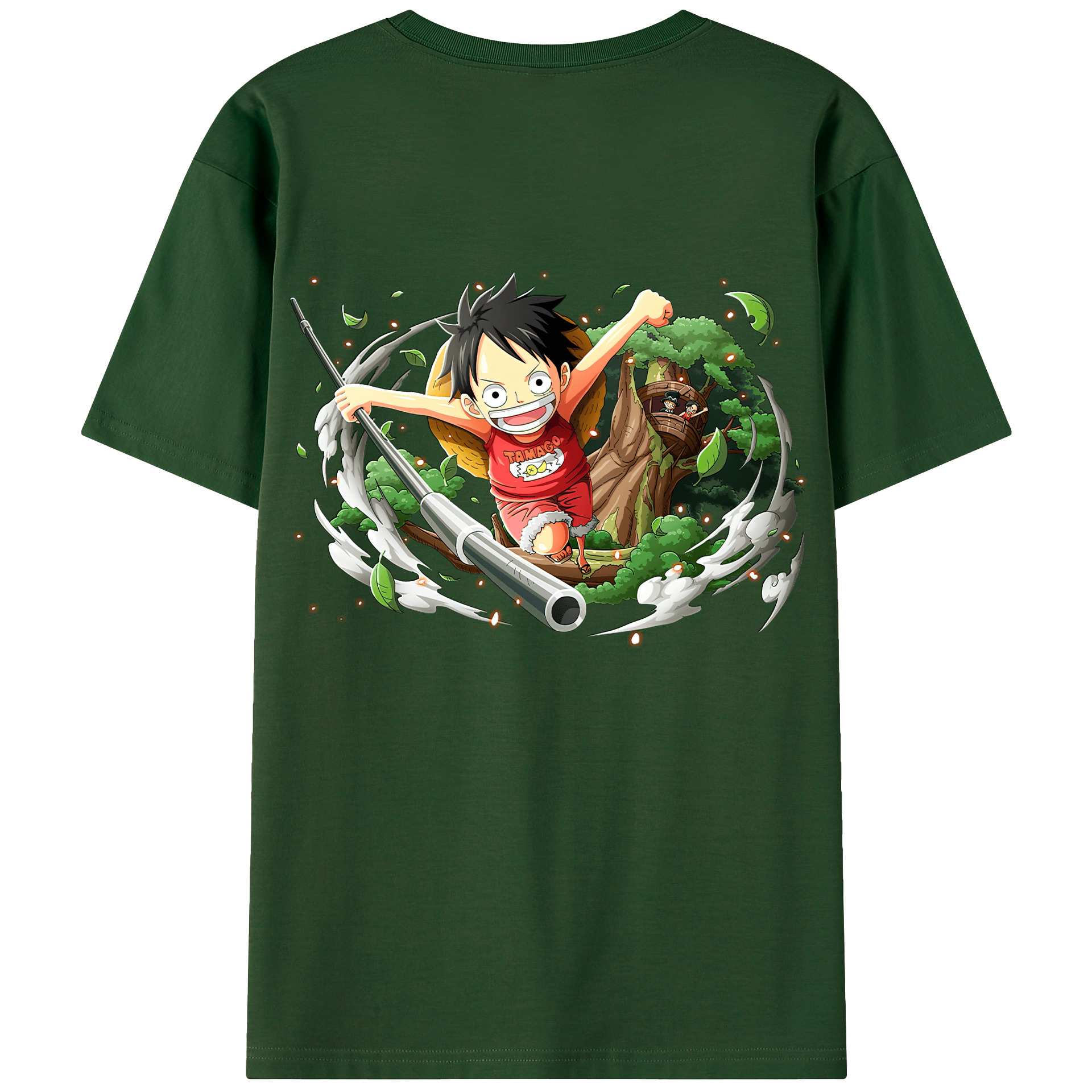 ワンピース モンキー・D・ルフィ ONE PIECE Monkey D. Luffy 綿100％半袖Tシャツ（背面プリント）